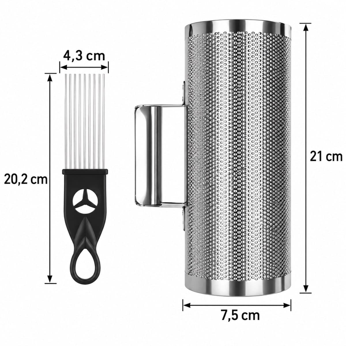 Güiro aus Edelstahl mit Schaber