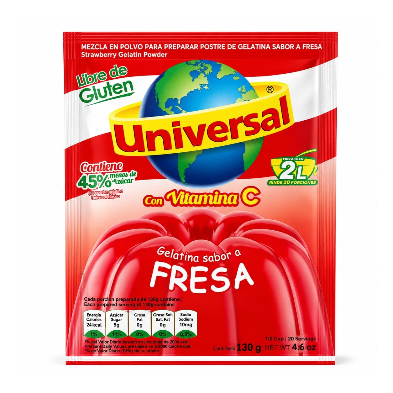 Gelatina Fresa 130g