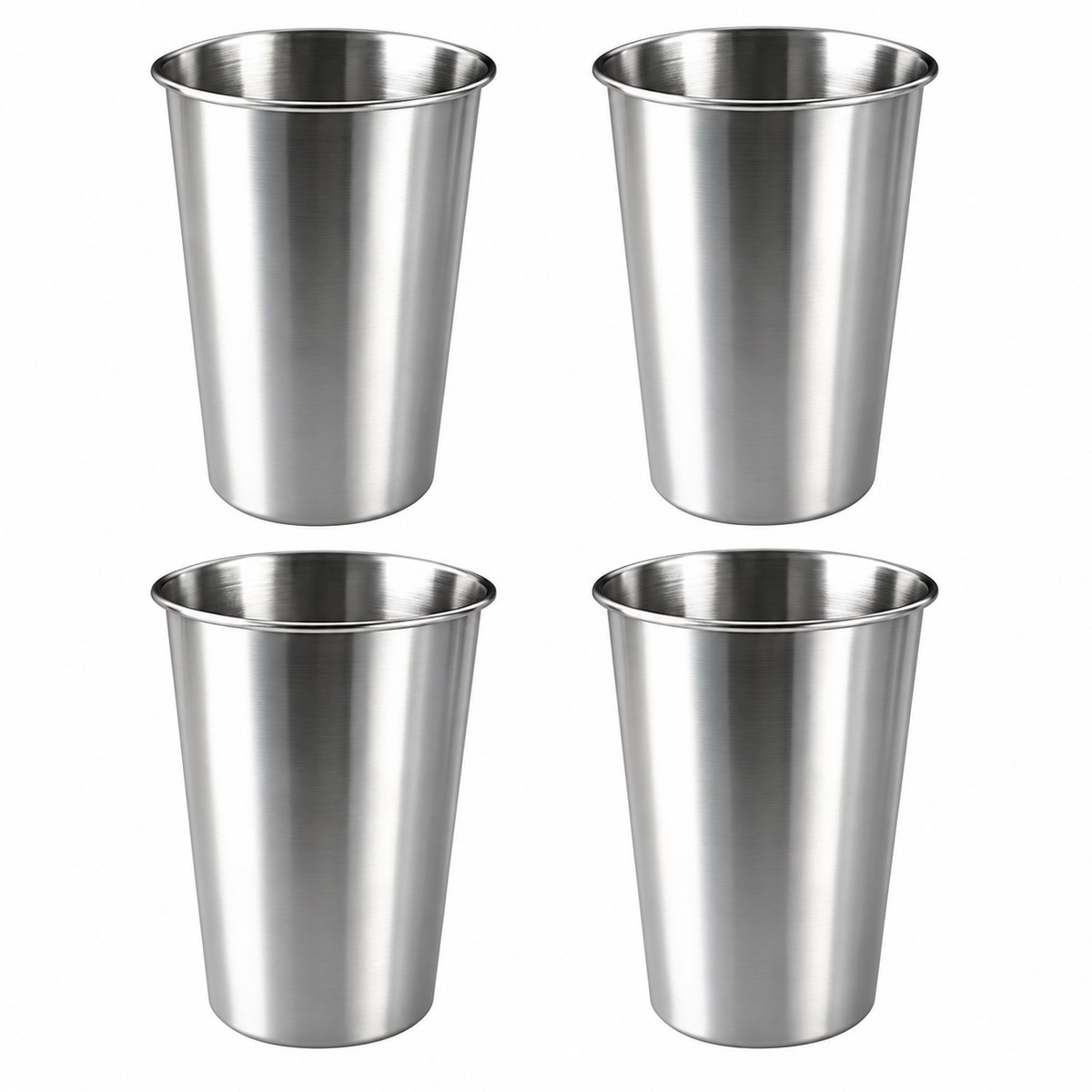 Edelstahlbecher 400 ml – 4er-Set