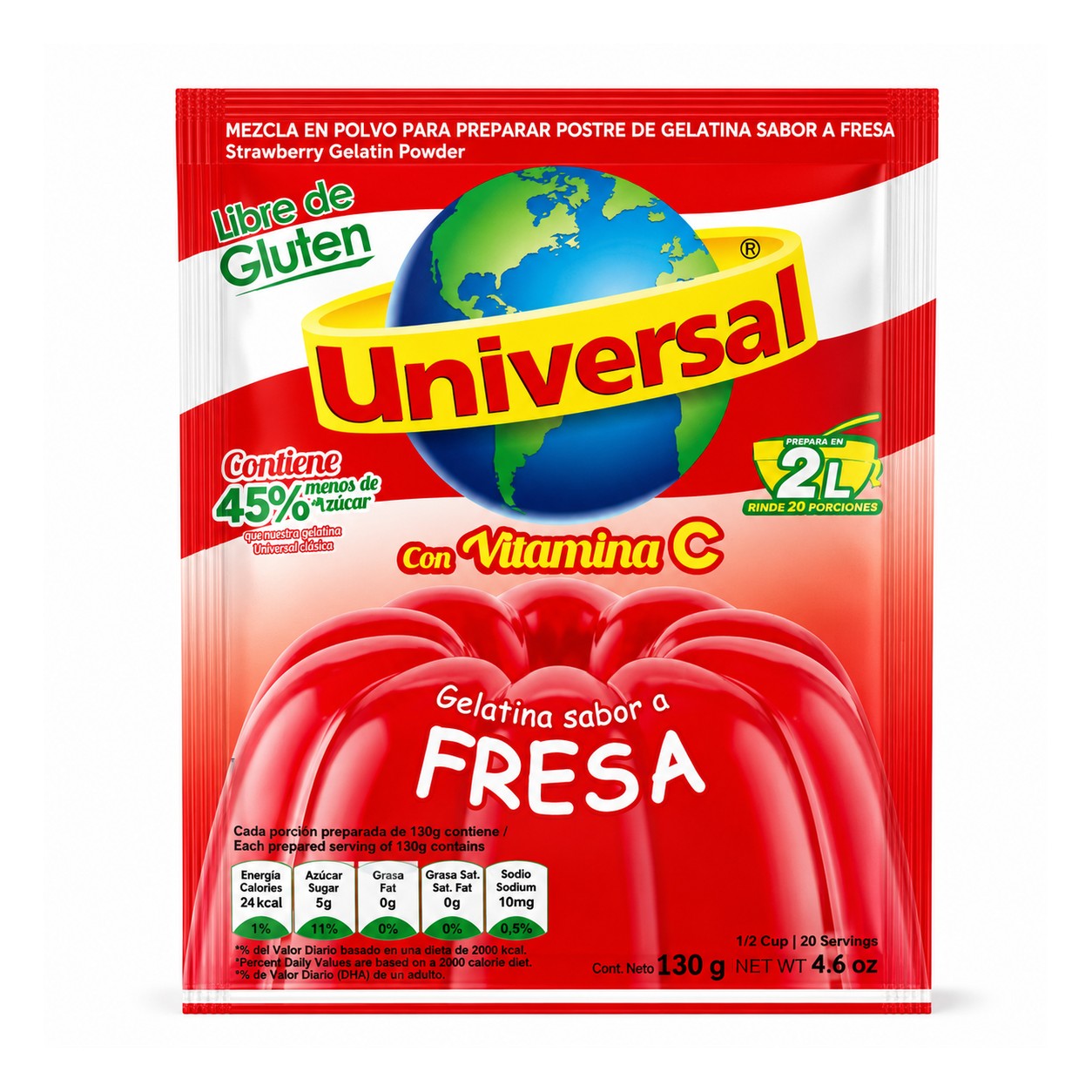 Gelatina Fresa 130g