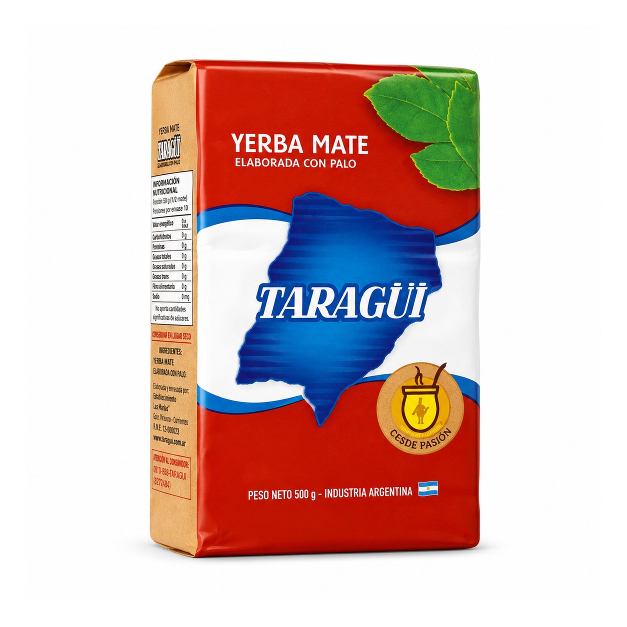 Yerba Mate Taragüi Roja con Palo 500g